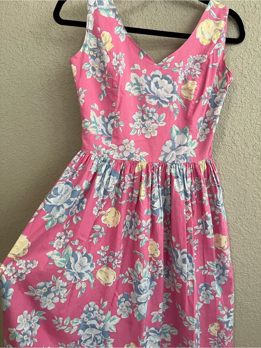 Vintage Laura Ashley Made in Great Britain Floral Sundress Pink USA 10 / UK 12